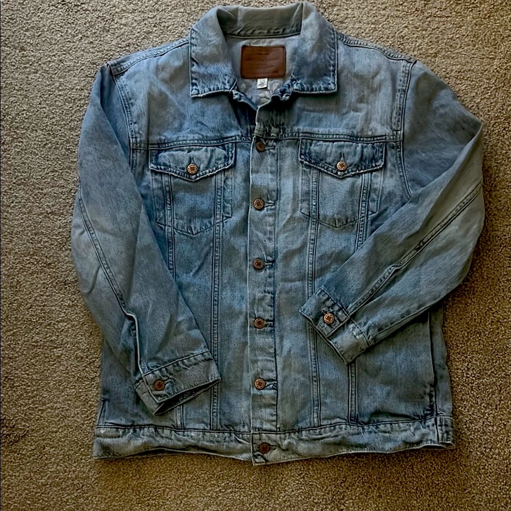 Lucky Brand Light Blue Denim Jacket w/ Embroidered back